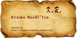 Klinko Rozália névjegykártya